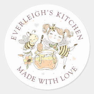 Cuisine Fairy Bee Honey Jar Étiquette
