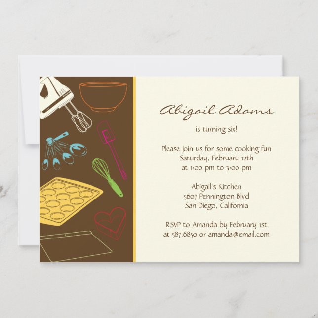 Cuisine - Invitation à la fête d'anniversaire (Devant)