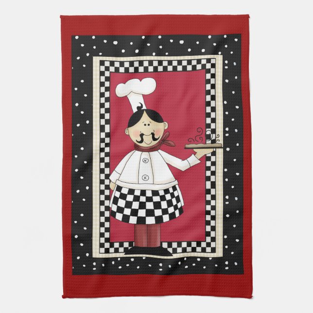 Cuisine italienne chef amusant serviette (Vertical)
