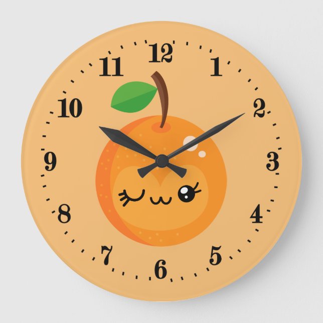 cuisine Kawaii orange Grosse horloge (Recto)