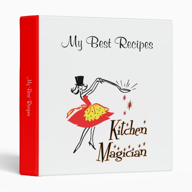 Cuisine Magicien Rétro Cuisiner Classeur de recett (Devant/Côté)