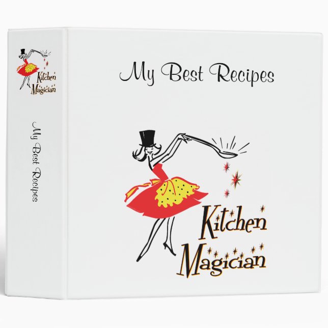 Cuisine Magicien Rétro Cuisiner Classeur de recett (Devant/Côté)