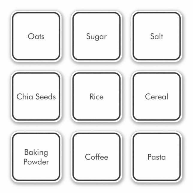Cuisine minimaliste moderne Étiquettes (Devant)