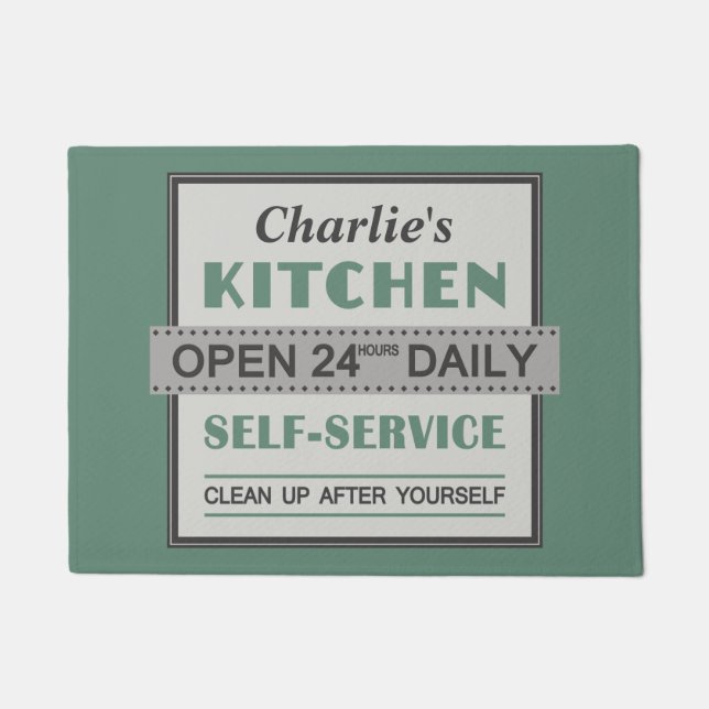 Cuisine - nom fait sur commande - tapis de porte (Devant)