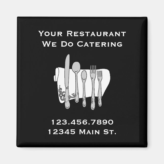 Cuisine personnalisée Magnet noir et blanc (Devant)