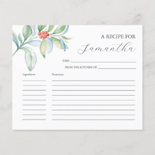 Cuisine Recette Cartes Aquarelle Noël