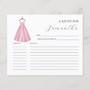 Cuisine Recette Cartes Roses Robe Aquarelle