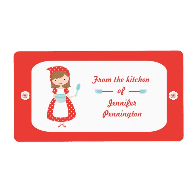 Cuisine rétro amusante de la cuisine étiquette (Devant)