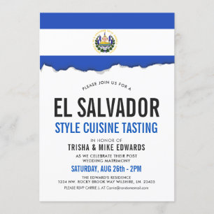 Cuisine salvadorienne  Invitation blanc du drapeau