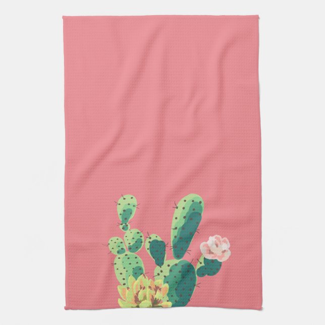 Cuisine Serviette Bohème Cactus Succulents Dessert (Vertical)