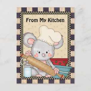 Cuisine Souris dessin animé amusant carte postale