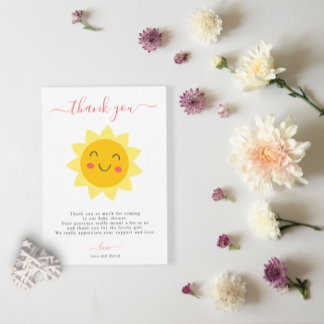 Cuisine Sunshine Baby shower plat Carte de remerci