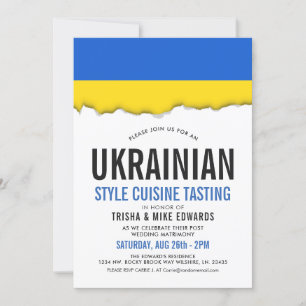Cuisine ukrainienne Invitation du drapeau du part