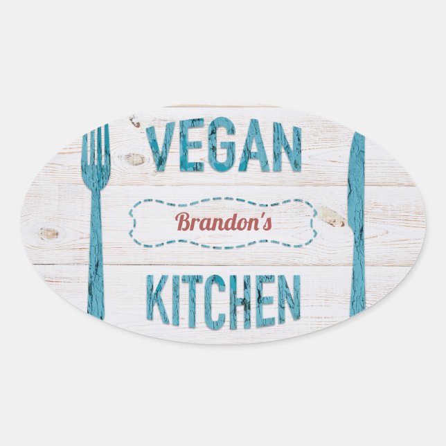 Cuisine végétale Stickers Ovale personnalisés (Devant)