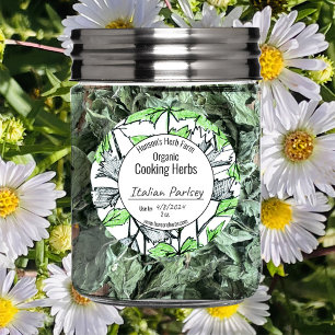 Cuisine vierge Herbes Jar Étiquette Herb Farm Busi