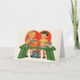 Cuisine vintage Carte Saint-Valentin