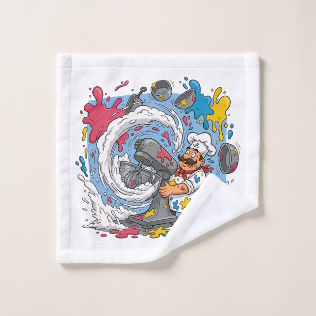 Cuisinier Chaotique Avec Mitigeur Explosant (Gant de toilette)