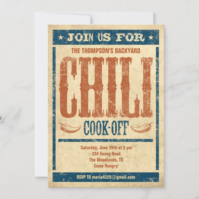 Cuisinier de piment outre des invitations (Devant)