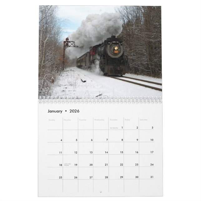 Cuisson à la vapeur par le calendrier d'année (Jan 2026)