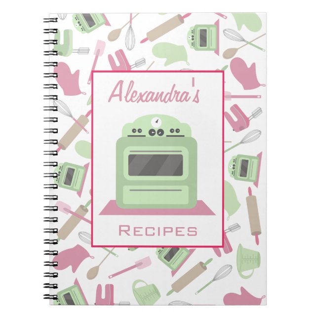 Cuisson du carnet orienté de recette de motif (Devant)