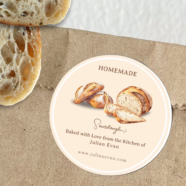Cuite avec Amour Autocollant Pain au Levain Maison (Baked with Love Homemade Sourdough Sticker)