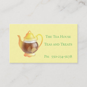 Cuite théière avec citrons Salle de thé Carte de v