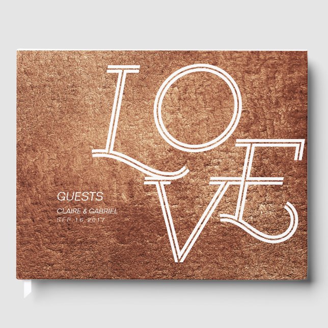 Cuivre couleur amour moderne simple mariage livre  (Recto)