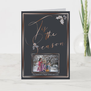 Cuivre Dusty Blue 'C'est la saison Votre Carte pho