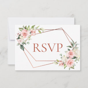 Cuivre Géométrique Peach Rose Floral Pas de menu R