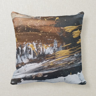 Cuivre, or, gris, long coussin blanc d'art