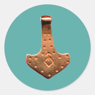Cuivre Thor Hammer turquoise gros autocollants ron