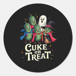 Cuke Or Treat – Funny Halloween Cuber Costume  Classic Round Sticker