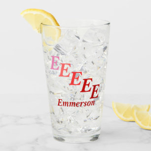 Culbuteur en verre - initiales ombragées avec le