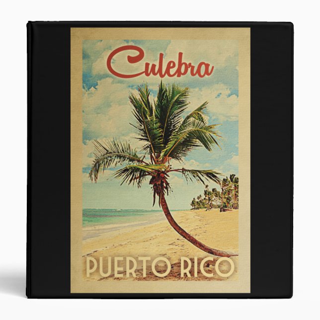 Culebra Palm Tree Vintage Travel Binder (Front)