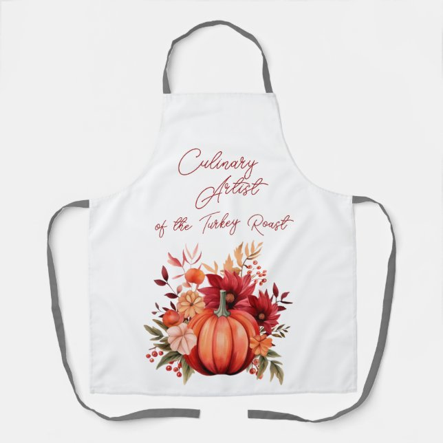 Culinary Artist of the Turkey Roast Red Pumpkin  Apron (Front)