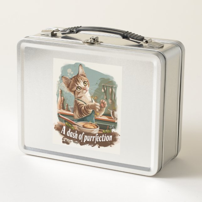 Culinary Cat Chef Metal Lunch Box (Front)