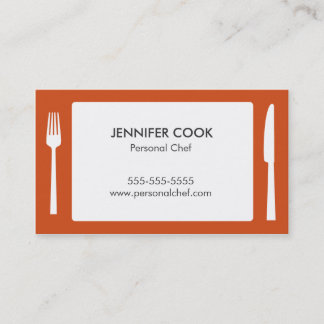 Culinary Chef Catering Placemat Business Card