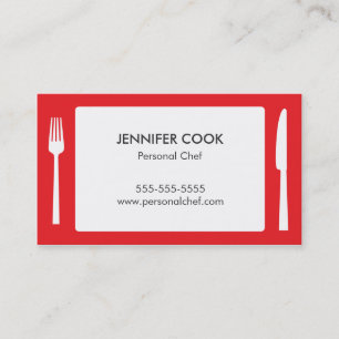 Culinary Chef Catering Red Modern Business Card