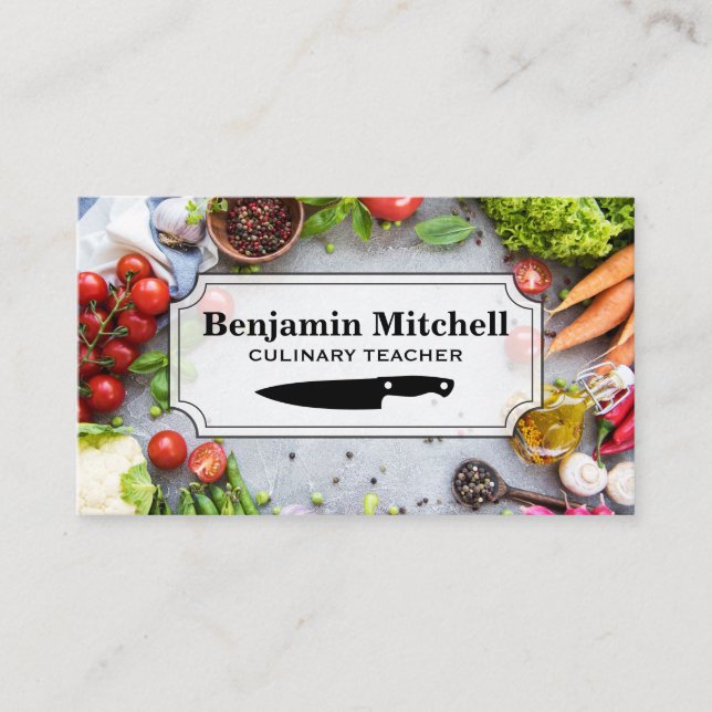Culinary Chef | Fresh Vegetables Produce  Business Card (Front)