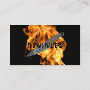 Culinary Chef Knife   Fire Business Card