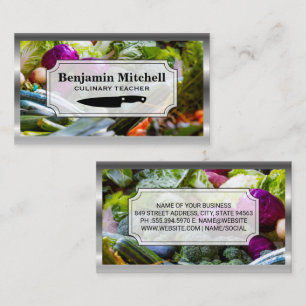 Culinary Chef   Produce   Metal Frame Business Card