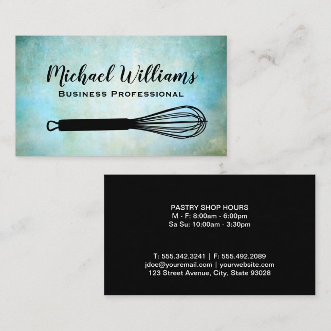 Culinary Chef Whisk Business Card (Front/Back)