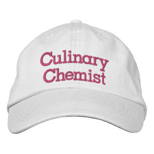 Culinary Chemist typography in pink Embroidered Hat