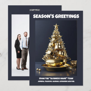 Culinary Christmas tree chef business catering  Holiday Card