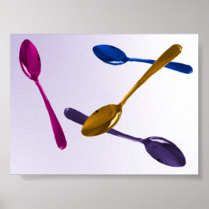 Culinary Colourful Spoons Poster