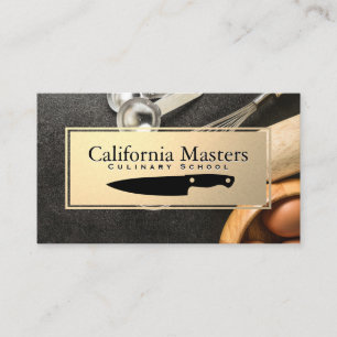 Culinary Knife   Gold Metallic   Baking Supplies Business Card