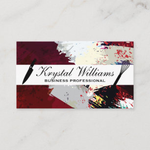 Culinary Knife Whisk   Artistic Background Business Card