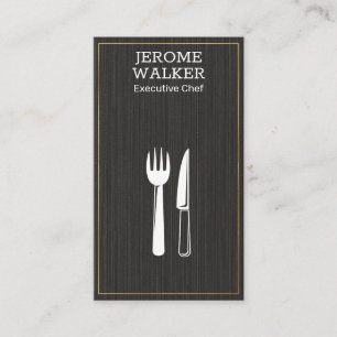Culinary Logo   Black Texture Business Card