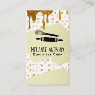 Culinary Master Tools Polka Dot and Gold Syrup Business Card