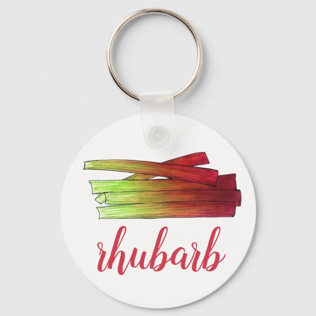 Culinary Rhubarb Stalks Vegetable Garden Food Veg Keychain (Front)